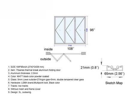 108" X 96" Grand Bifold Door
