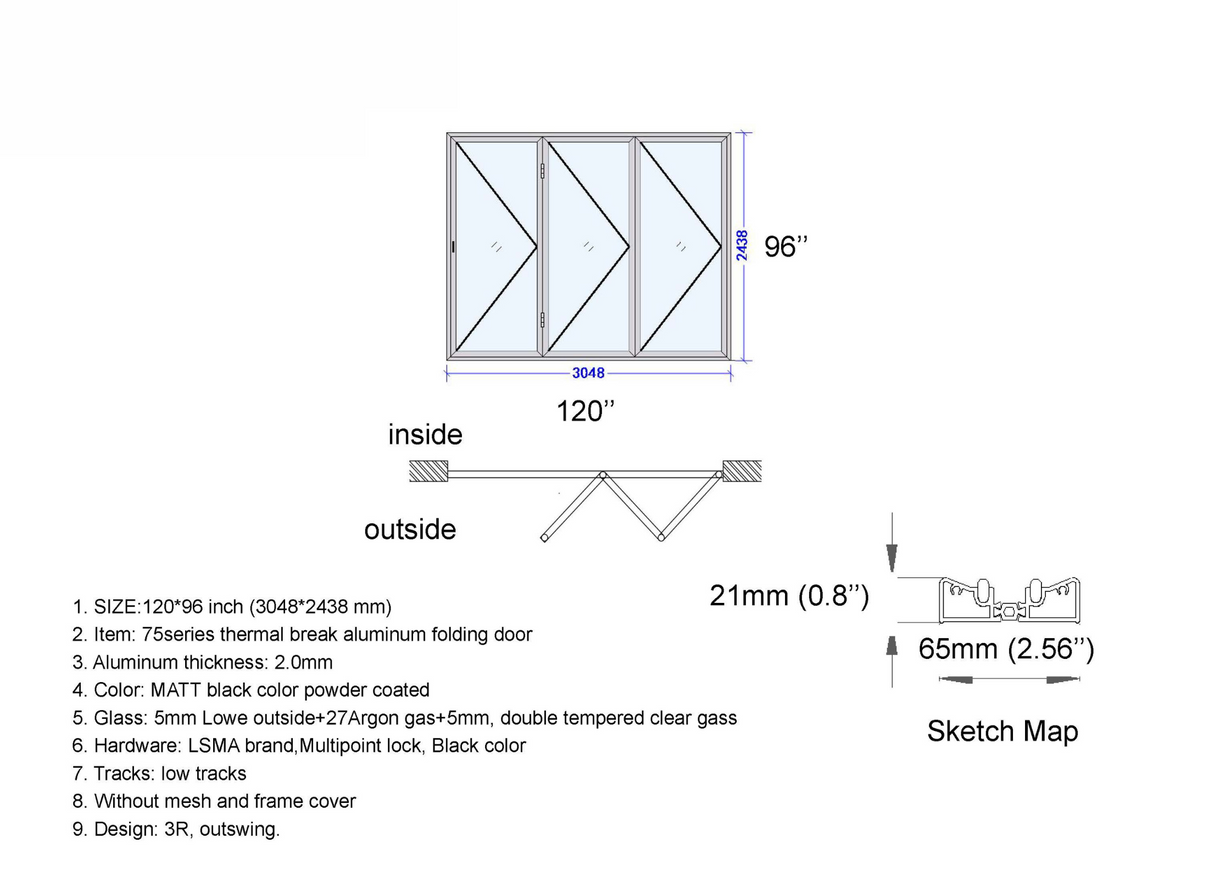 120" X 96" Grand Bifold Door